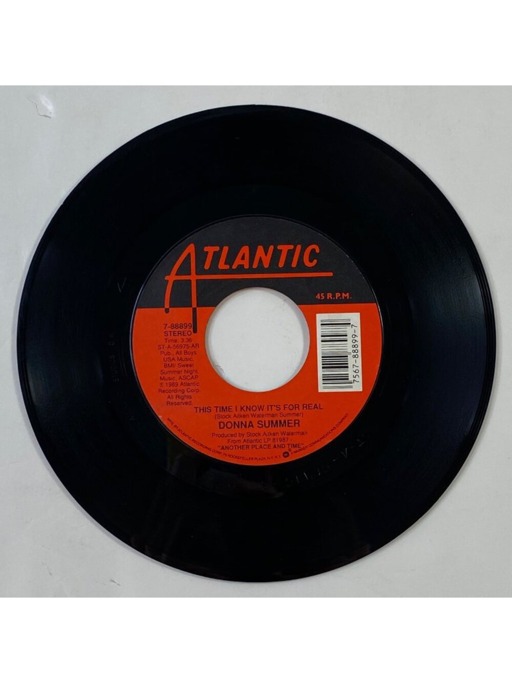 Vintage Donna Summer 45 RPM Vinyl Single Record Disco Pop Collectible 2 Tracks
